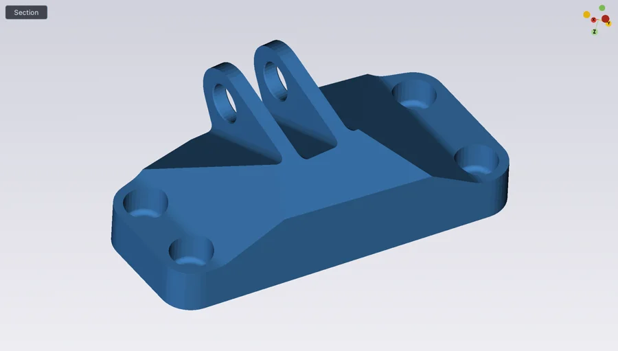 An imported CAD solid: the bracket the lattice will be built inside.